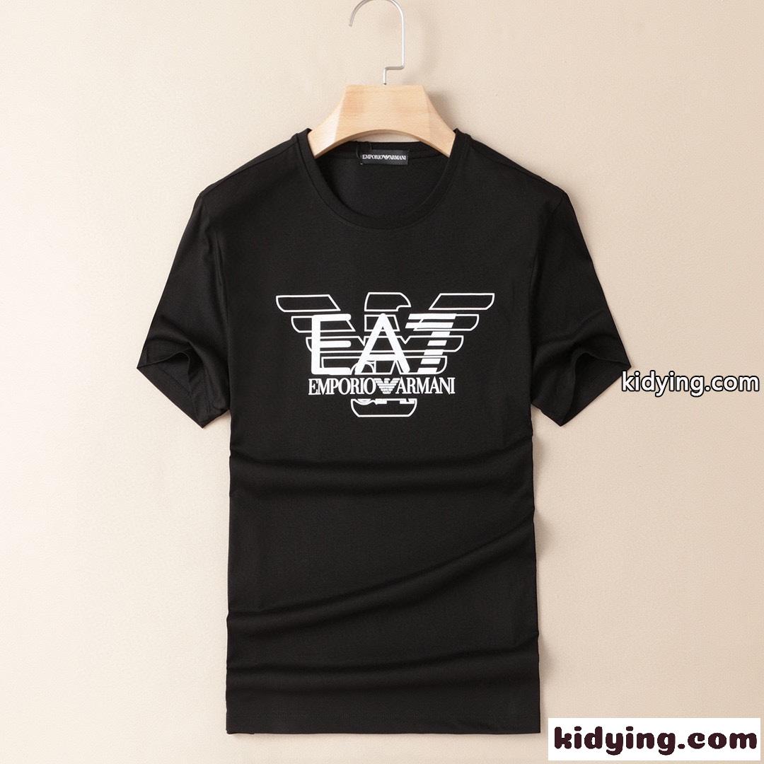 人気 おしゃれ クルーネック 半袖 トップス アルマーニ tシャツ コピー 定番 クルーネック コットン-0