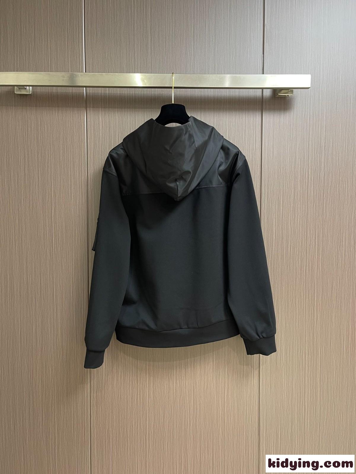 コットンフリースx Re-Nylon フーディー プラダ パーカー コピー カジュアル-0