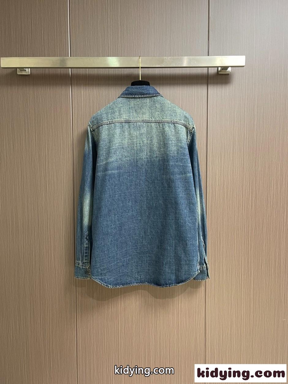 定番 カジュアル デニムシャツ グッチ シャツ 偽物 刺繍入り ユニセックス-0
