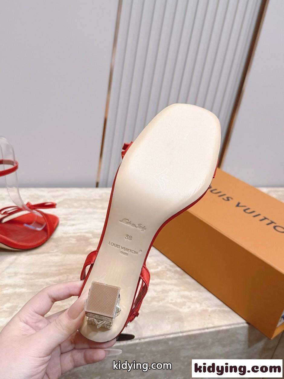 エレガント 目を惹く ルイ・ヴィトン スーパーコピー LV キューブ サンダル レッド-3