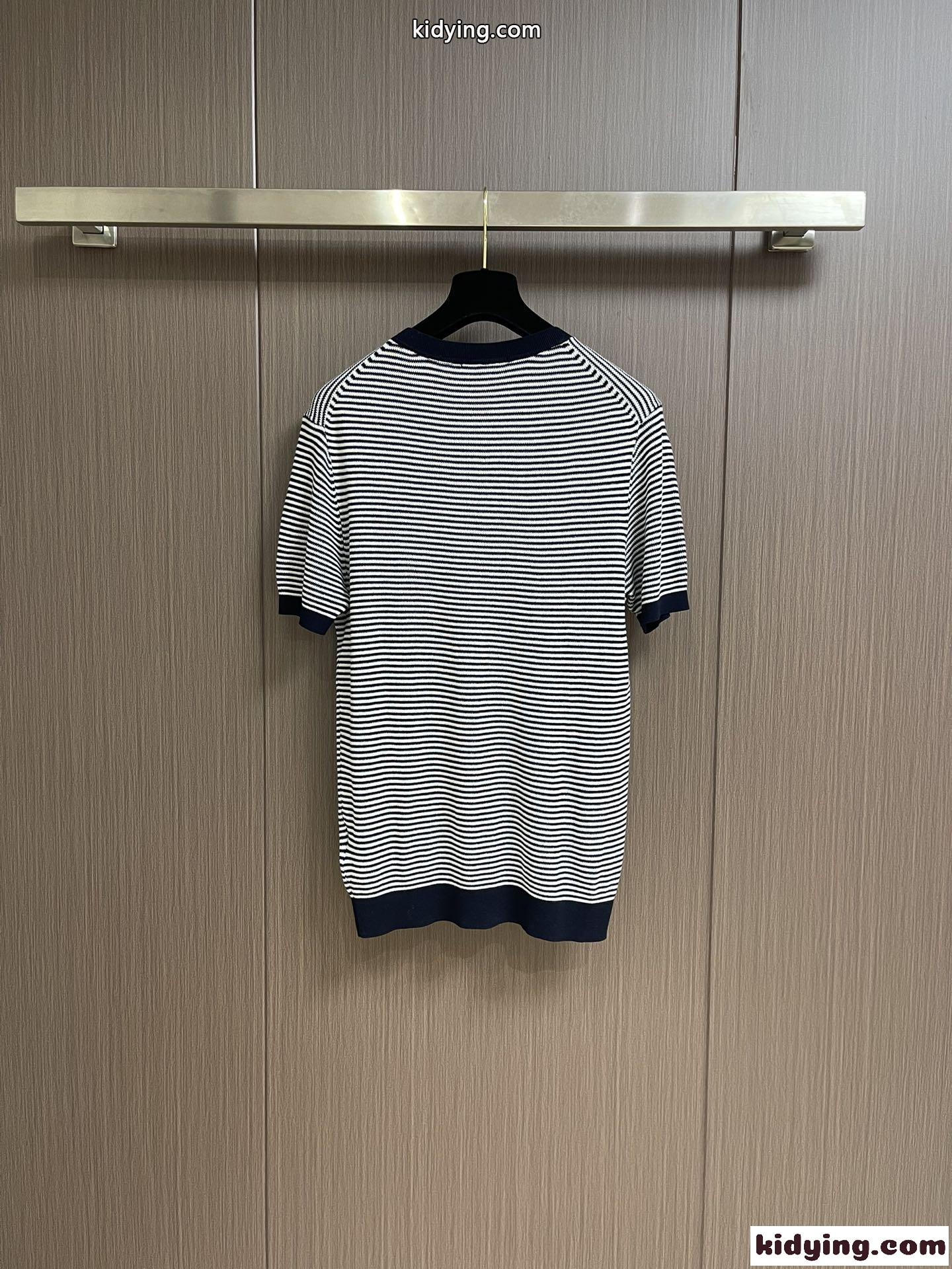 接触冷感 アイスシルク エルメネジルド・ゼニア 半袖Tシャツ コピー ストライプ-1