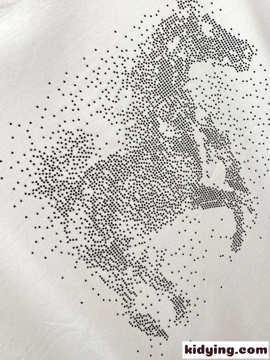 ラインストーン ホースモチーフ 半袖Tシャツ エルメス Tシャツ 偽物 ホワイト-2