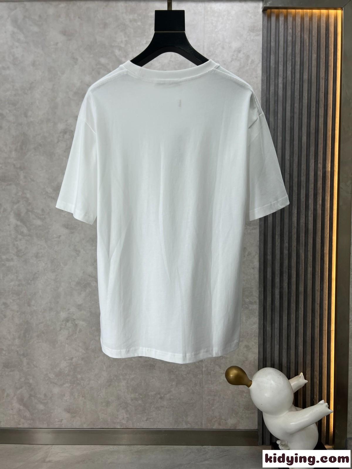 シンプル Hパッチ エルメス Tシャツ コピー クルーネック 半袖Tシャツ ホワイト-1