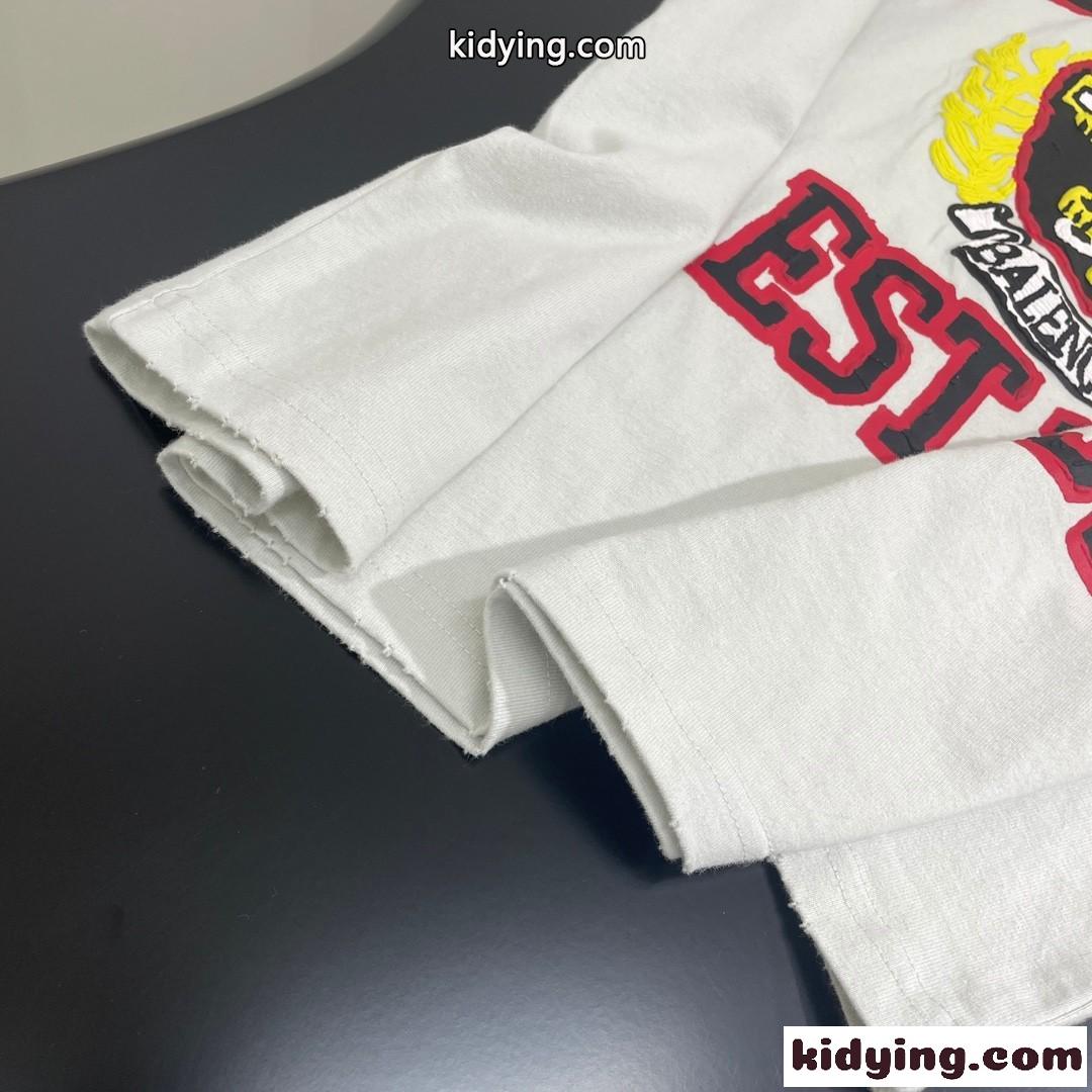 カジュアル オーバーサイズ DIY COLLEGE バレンシアガ Tシャツ コピー 半袖 トップス-3