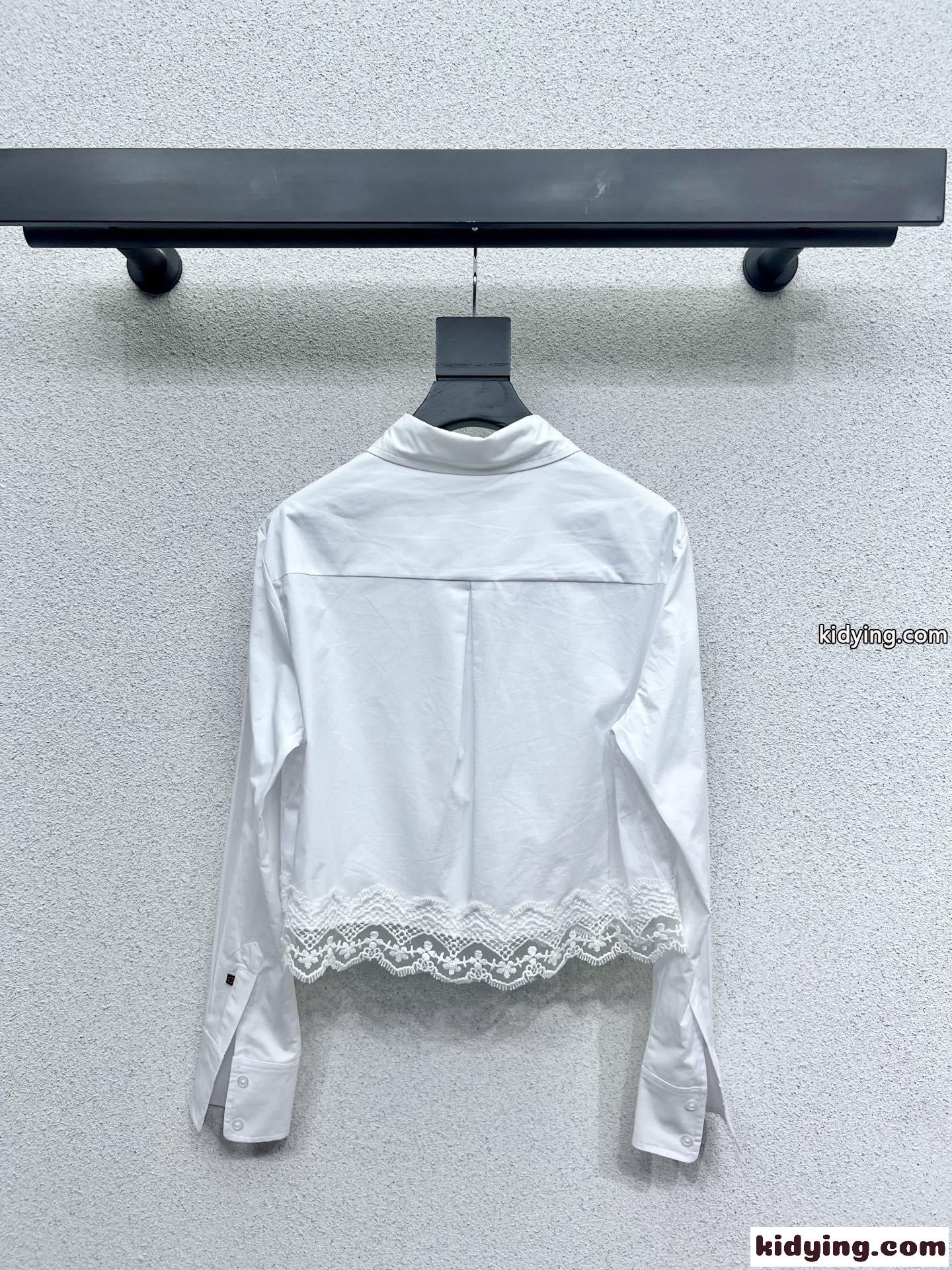レーストリムシャツ ルイ・ヴィトン シャツ コピー レディース ショート丈 トップス-4
