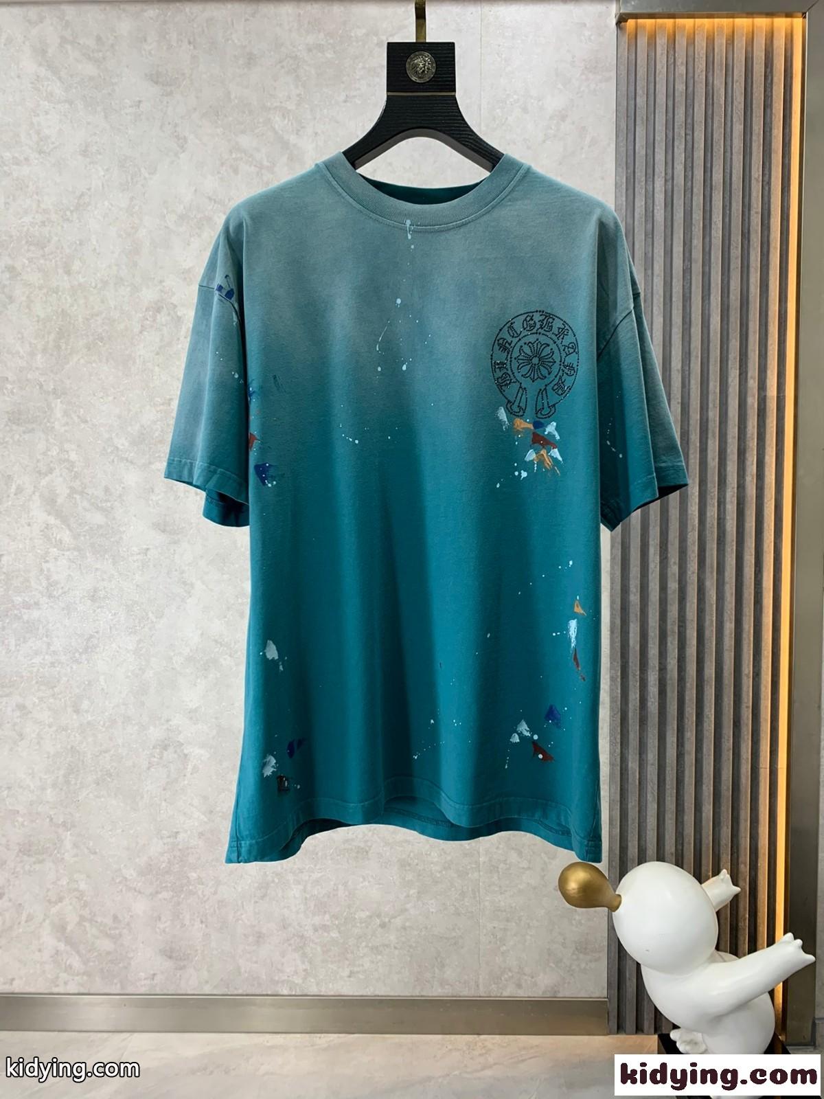おしゃれ グラデーション カジュアル ゆったり クロムハーツ Tシャツ コピー コットン-1