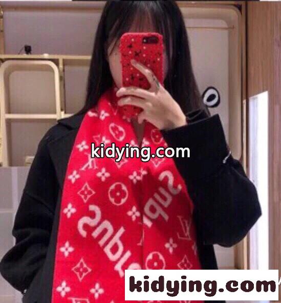 大人気 Supreme×LouisVuitton モノグラム マフラー コピー カシミヤ レッド-3