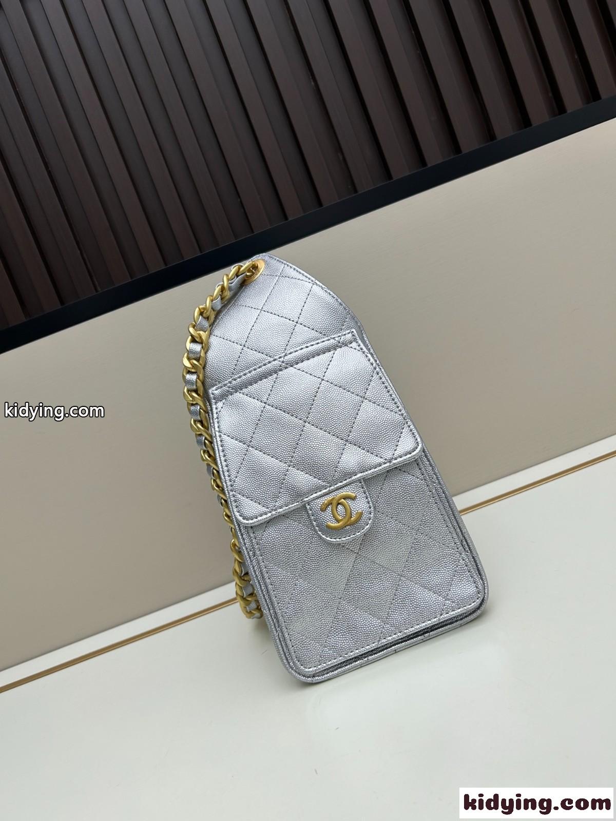 CHANEL25 ホーボーバッグ スモール シャネル バッグ コピー シルバー-0