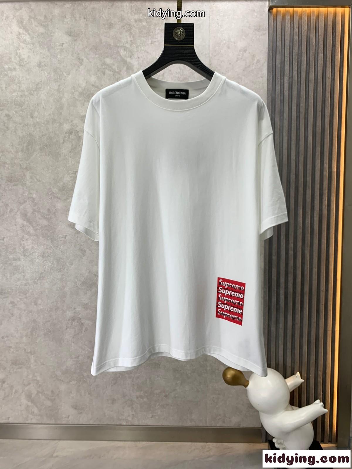 バレンシアガ Tシャツ コピー プリント 人気 カジュアル おしゃれ クルーネック コットン-0