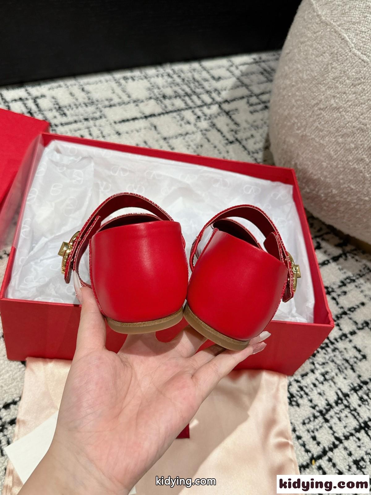 Vロゴ メリージェーン バレリーナ ヴァレンティノ パンプス スーパーコピー レッド-4