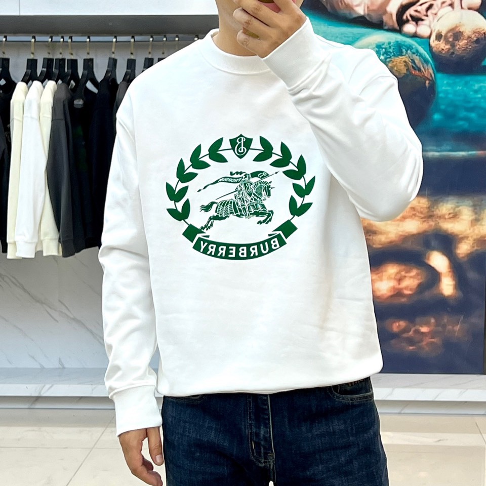 カジュアル プリント コットン スウェットシャツ バーバリー Tシャツ コピー ホワイト-0