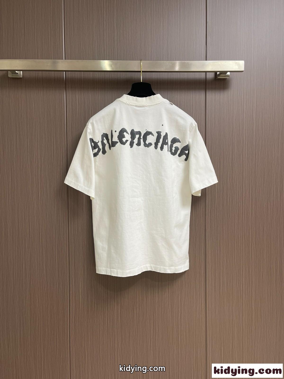 ユニセックス カジュアル ロゴ 半袖Tシャツ バレンシアガ Tシャツ コピー-2