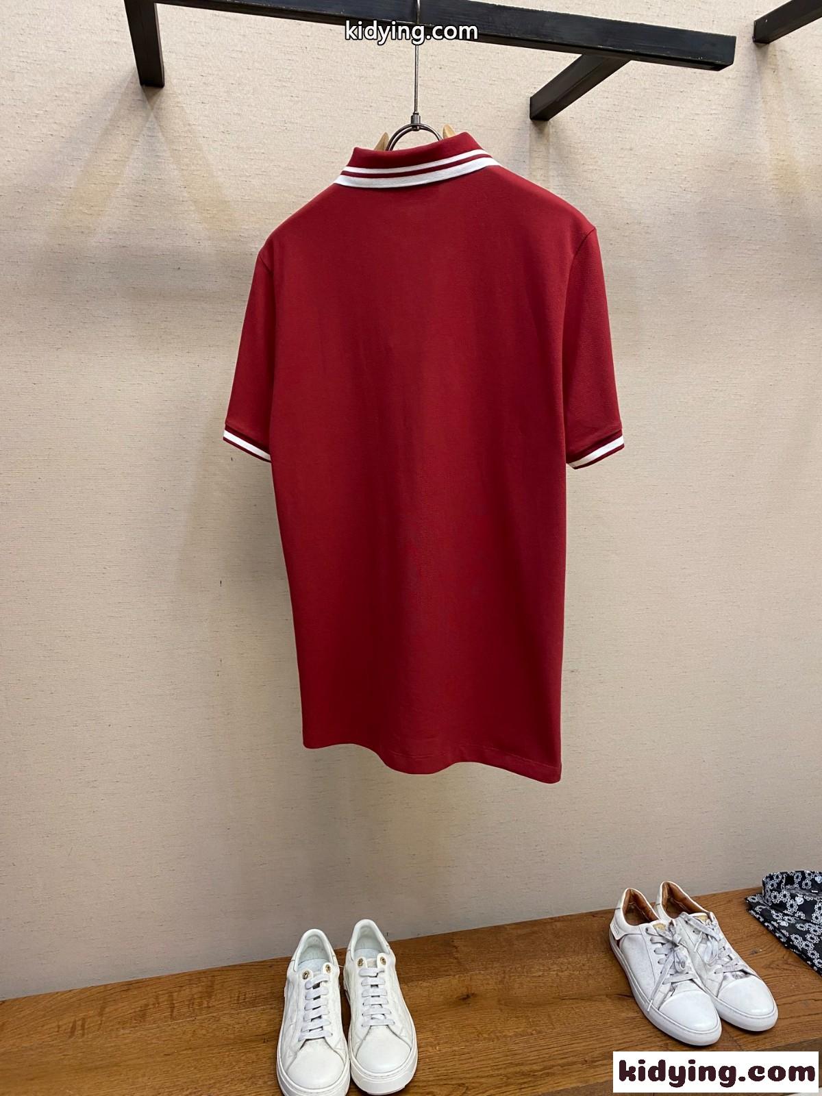 カジュアル コットン 半袖 ポロシャツ グッチ Tシャツ コピー メンズ トップス レッド-1
