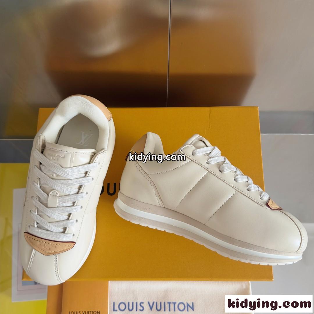 男女兼用&ルイヴィトン スーパーコピー レディース メンズ LV バターソフト スニーカー ベージュ-1