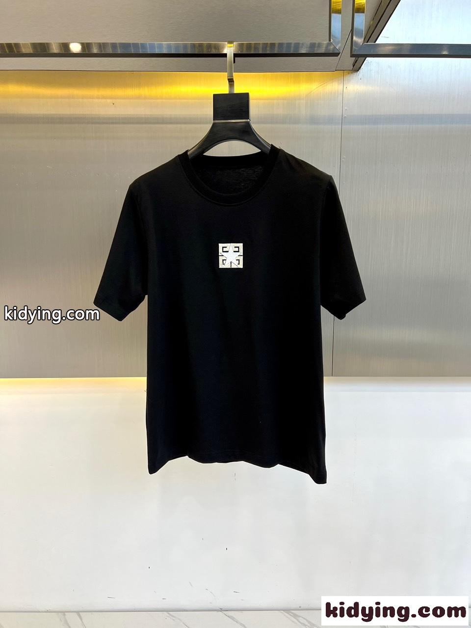 定番 カジュアル ロゴ入り コットン 半袖Tシャツ ジバンシィ Tシャツ コピー ブラック-0