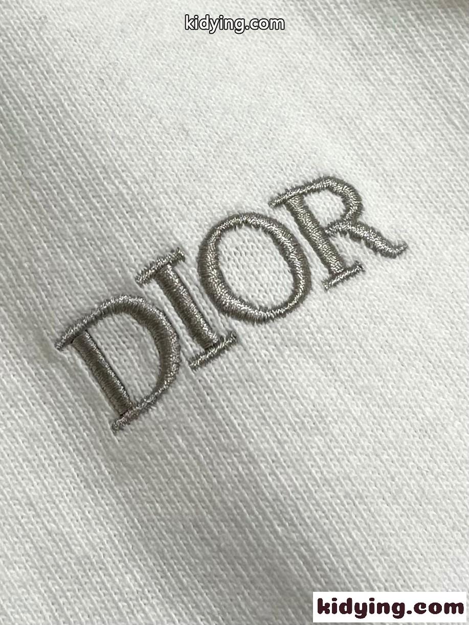 クリスチャン・ディオール Tシャツ コピー シンプル ロゴ入り 半袖Tシャツ ホワイト-1