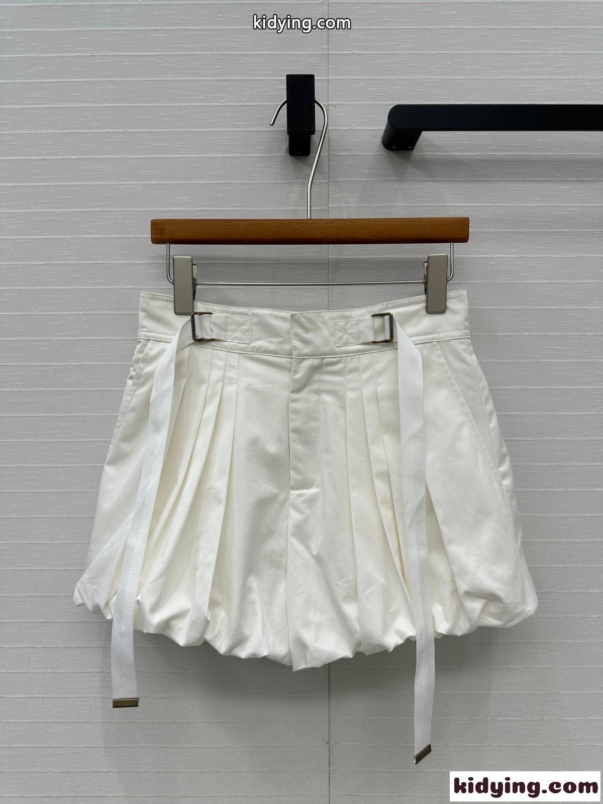 コットン ミニ バルーンショートパンツ クロエ パンツ コピー ホワイト-0