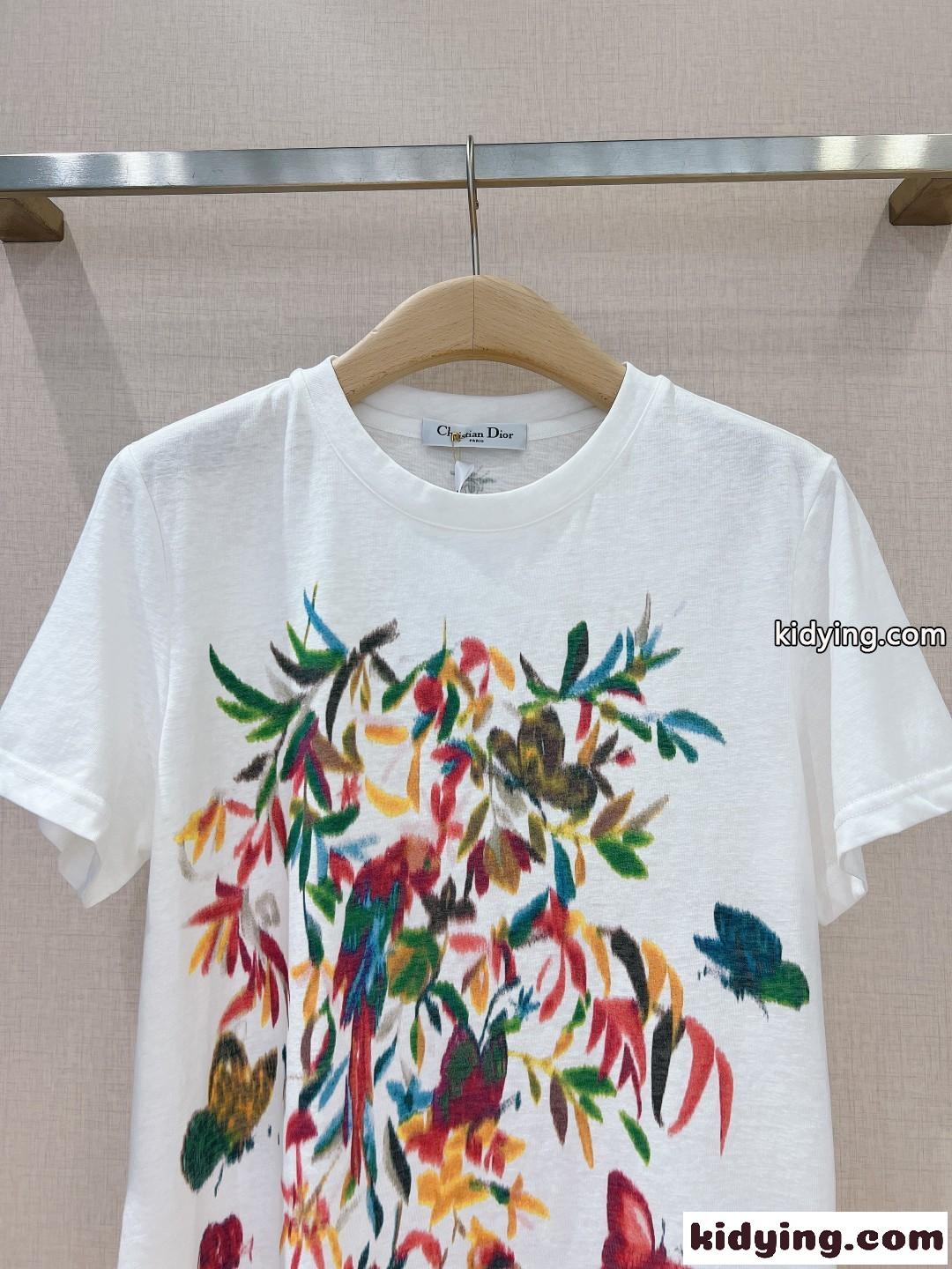カジュアル クリスチャン・ディオール Tシャツ コピー クルーネック 半袖Tシャツ-2