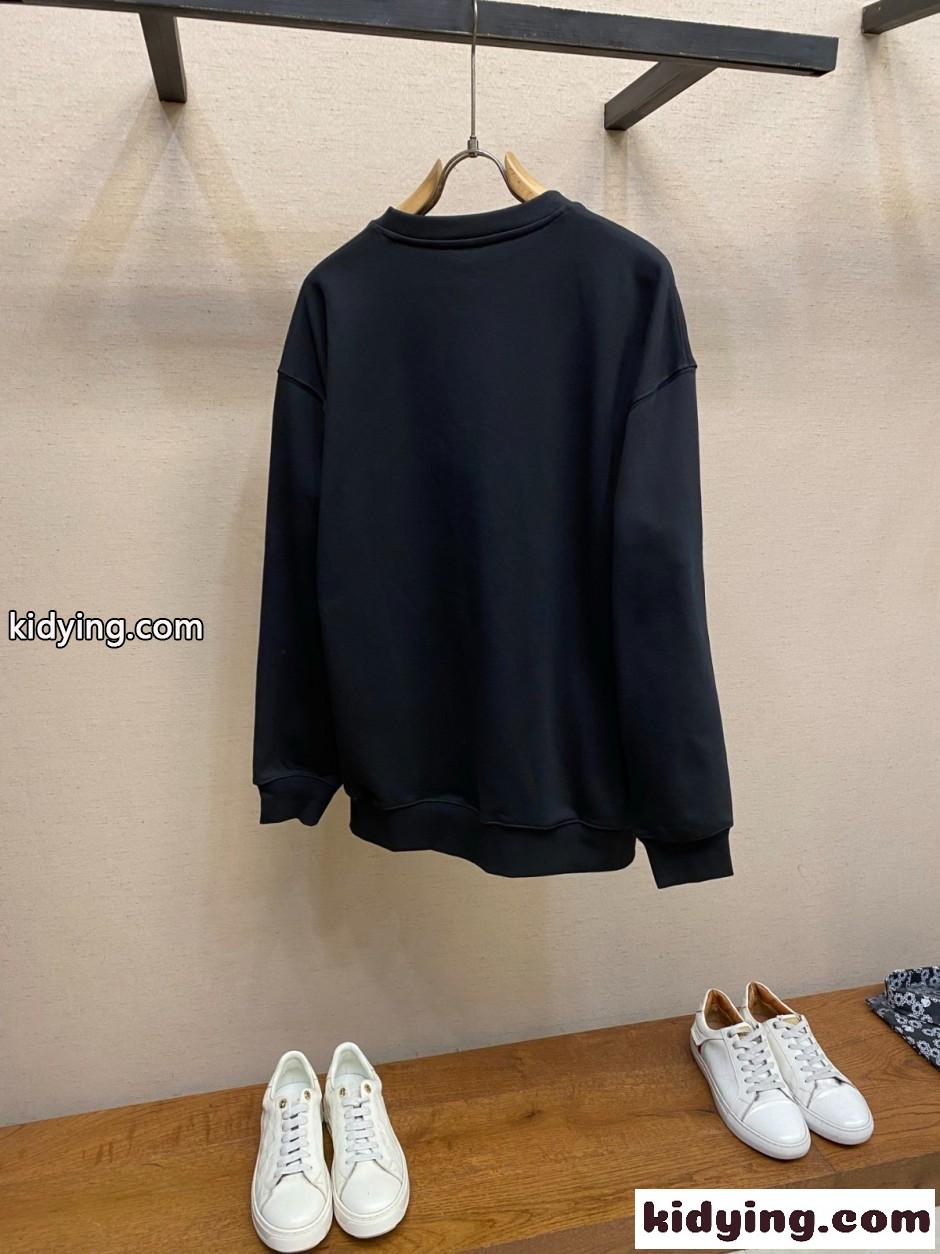 定番 ロゴ コットン スウェットシャツ バーバリー Tシャツ 偽物 ブラック-0