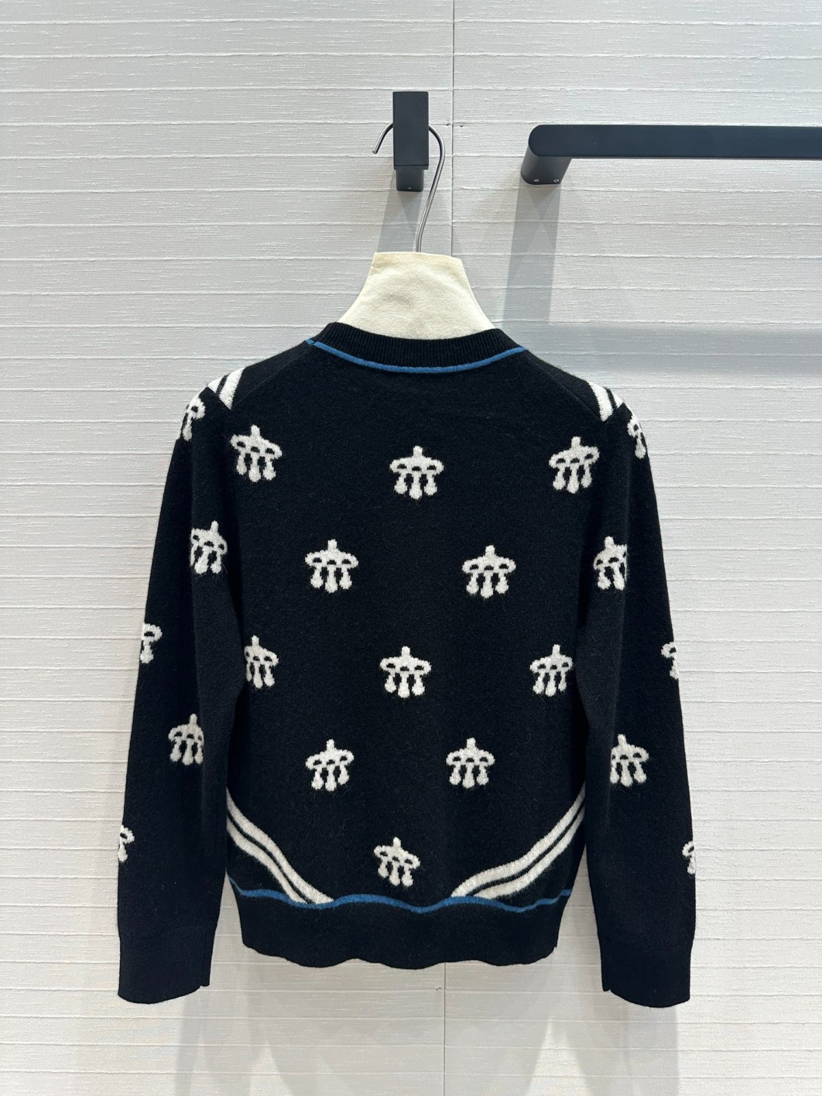 馬銜 刺繍入り ウール＆カシミヤ ニット エルメス セーター コピー ブラック-4