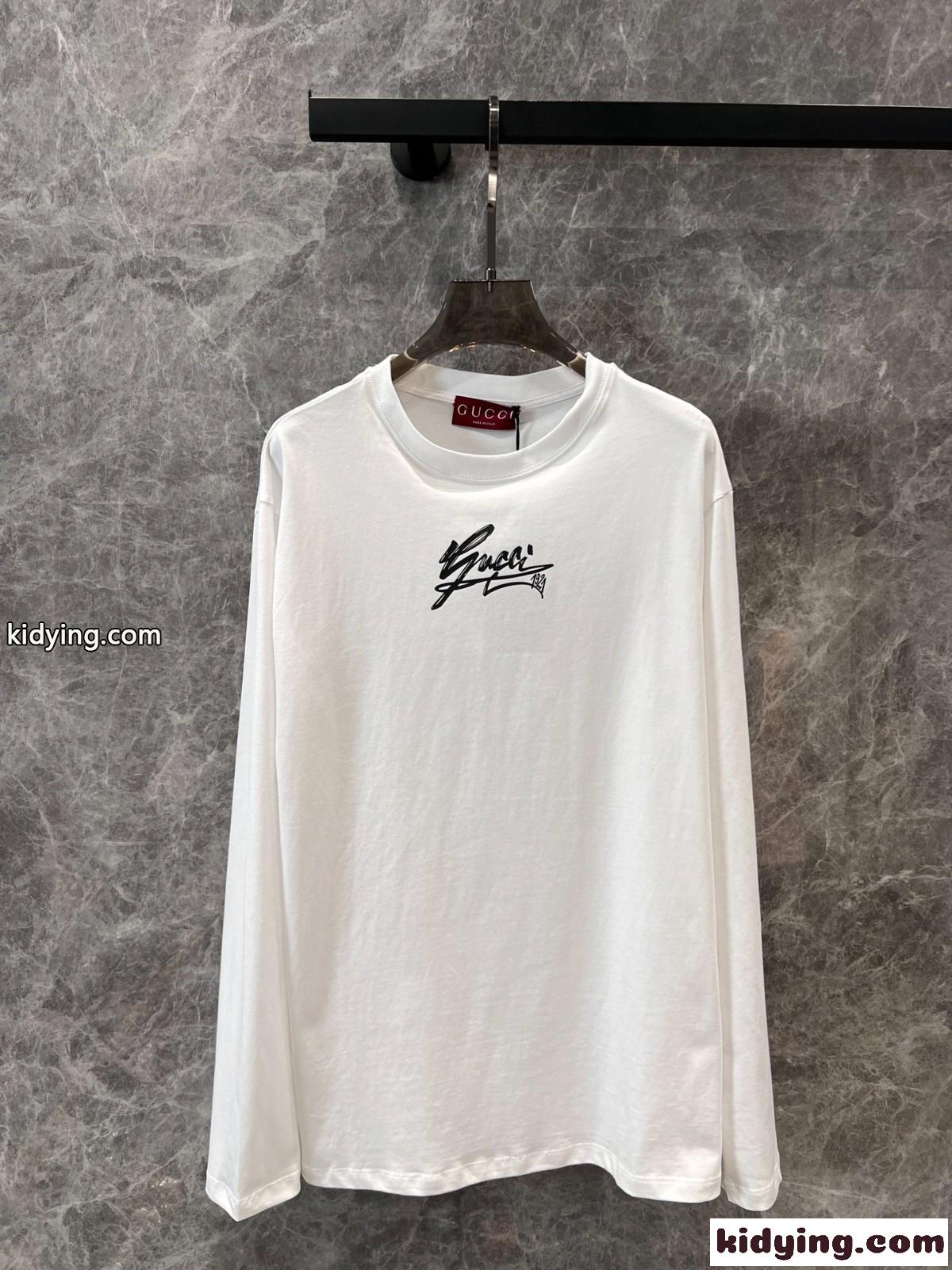 GUCCI プリント コットン 長袖Tシャツ グッチ Tシャツ コピー クルーネック-2