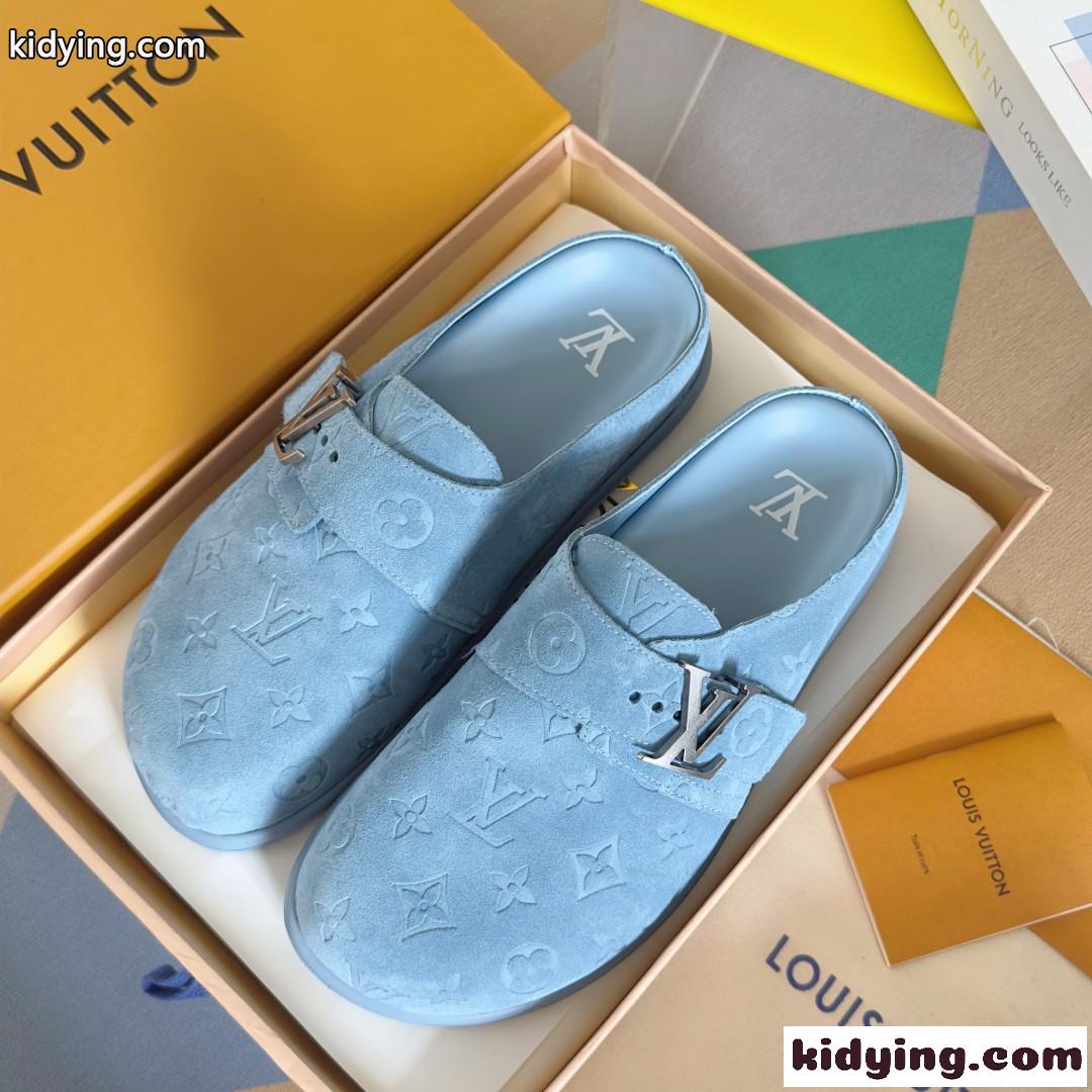 爽やか 人気 LV イージー ミュール ルイ・ヴィトン スーパーコピー ブルー-1