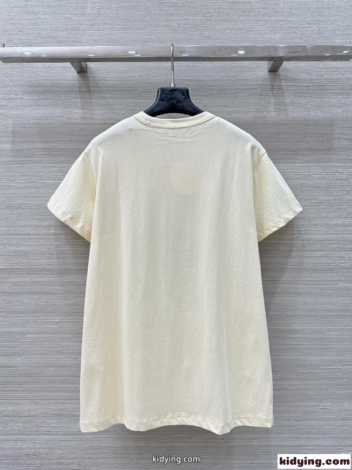 シンプル プリント コットン 半袖Tシャツ クロエ Tシャツコピー クルーネック-4