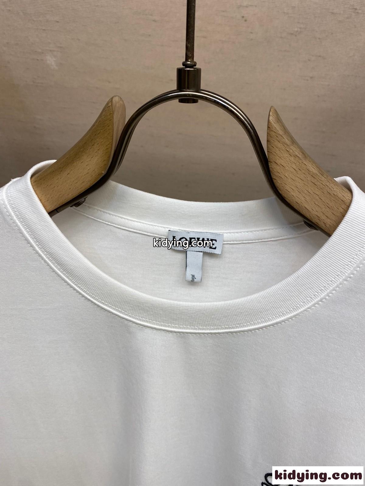 シンプル おしゃれ アナグラム ハート ロエベ Tシャツ コピー クルーネック 長袖Tシャツ-3