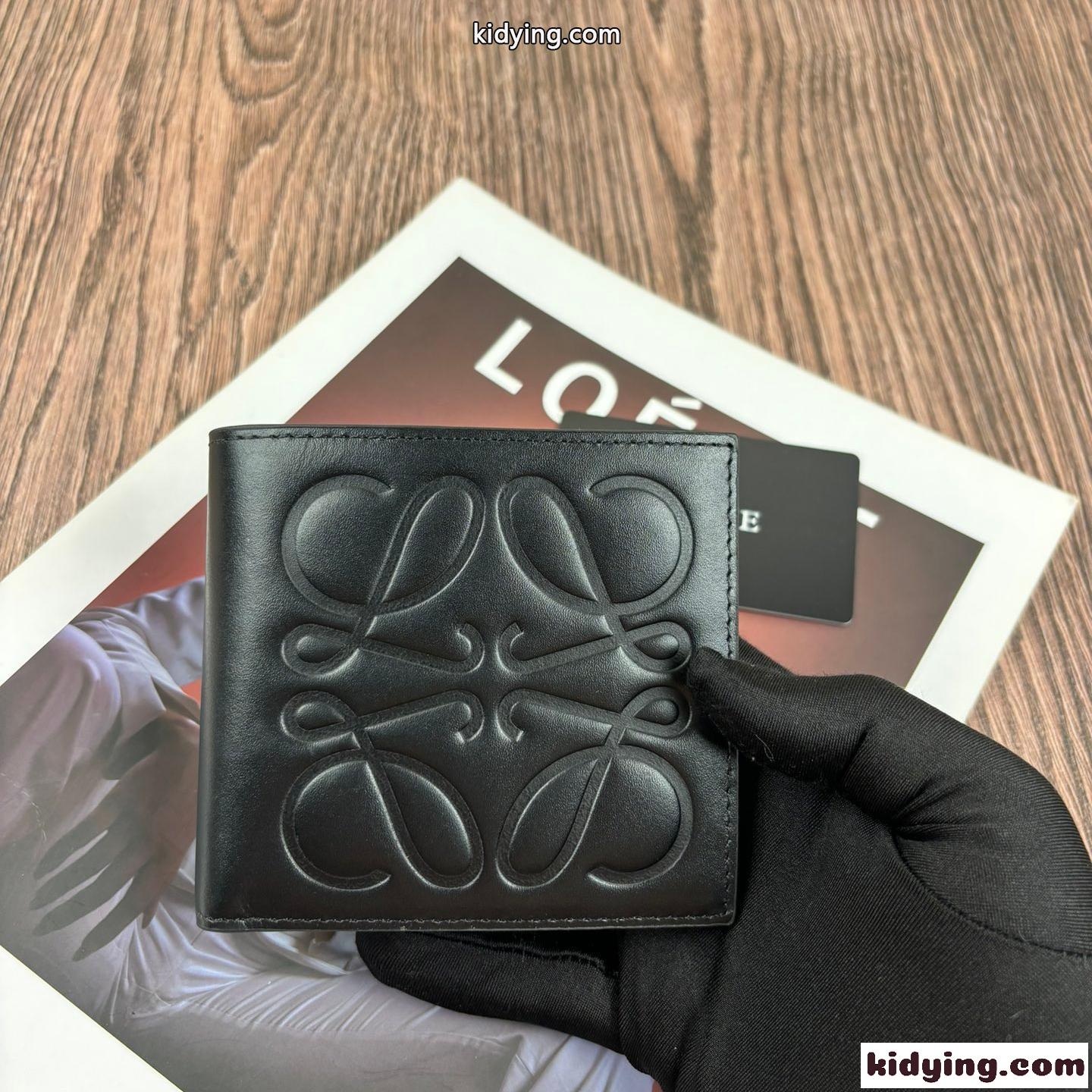 洗練された アナグラム 2つ折り財布 ウォレット ロエベ 財布 コピー ブラック-0