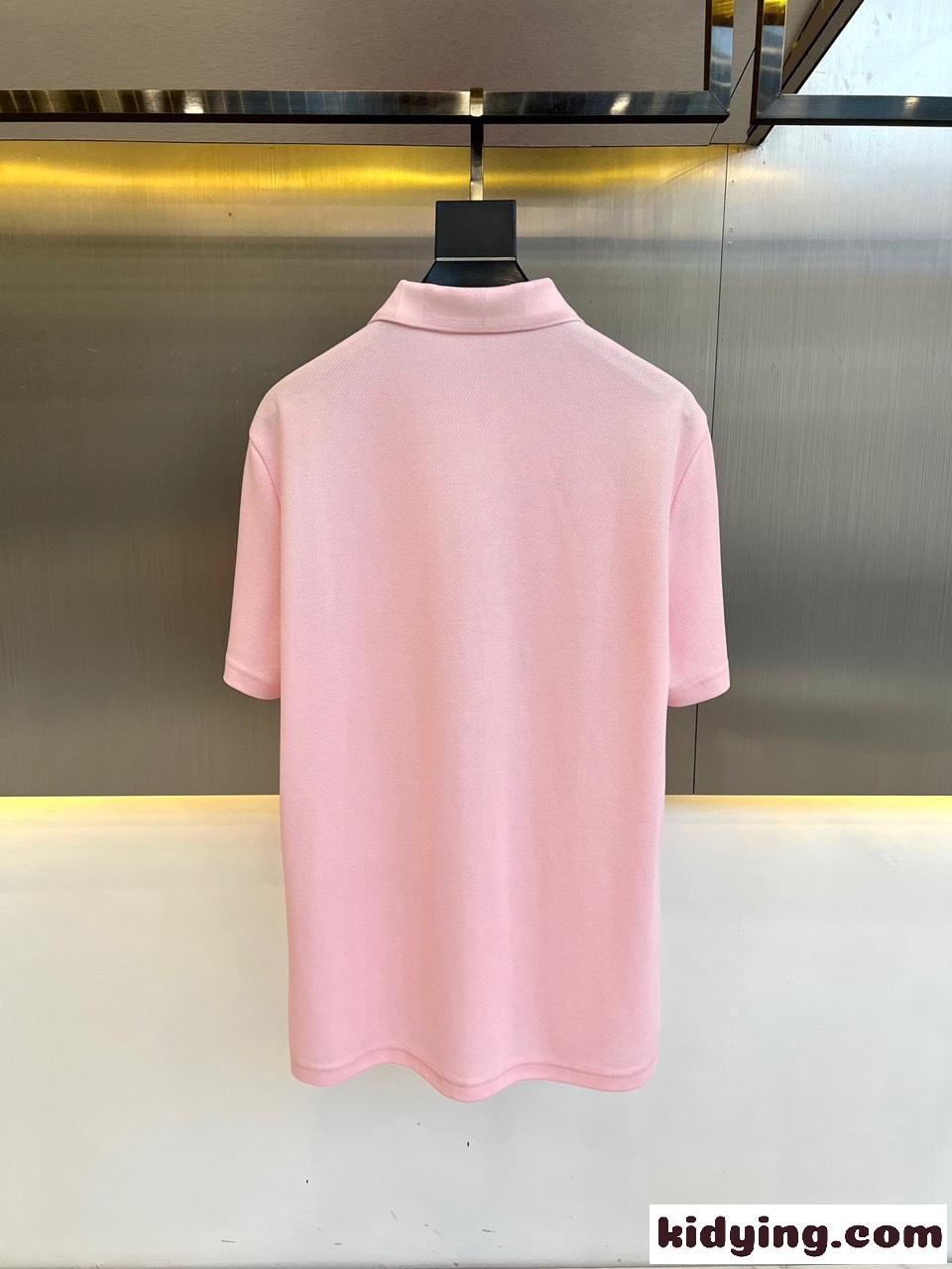 シンプル メドゥーサ ヴェルサーチェ Tシャツ 偽物 半袖 ポロシャツ ピンク-3