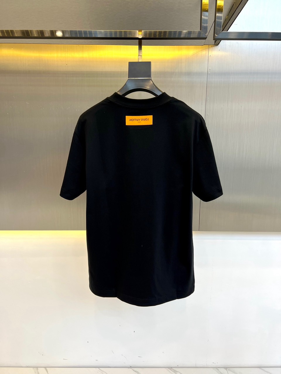 ルイ・ヴィトン Tシャツ コピー カジュアル ロゴ コットン 半袖Tシャツ ブラック-4