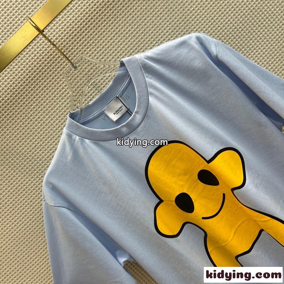 レディース メンズ 春夏 定番 ゆったり クルーネック バーバリー 半袖Tシャツ コピー 人気 可愛い プリント-0