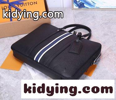 トップレベルのオリジナル ルイヴィトン バッグの種類 コピー Sac Plat Horizontal ZippéブリーフケースはMonogram Eclipse帆布と皮革を取材します-2