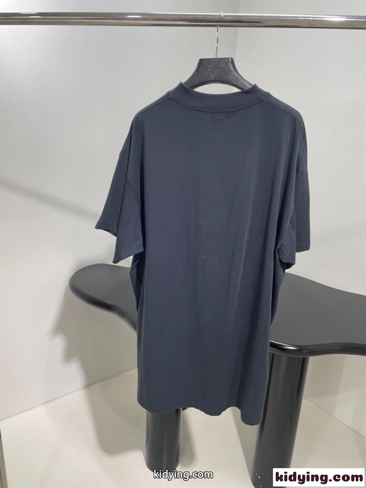 ユニセックス プリント入り オーバーサイズ 半袖Tシャツ バレンシアガ Tシャツ コピー-1