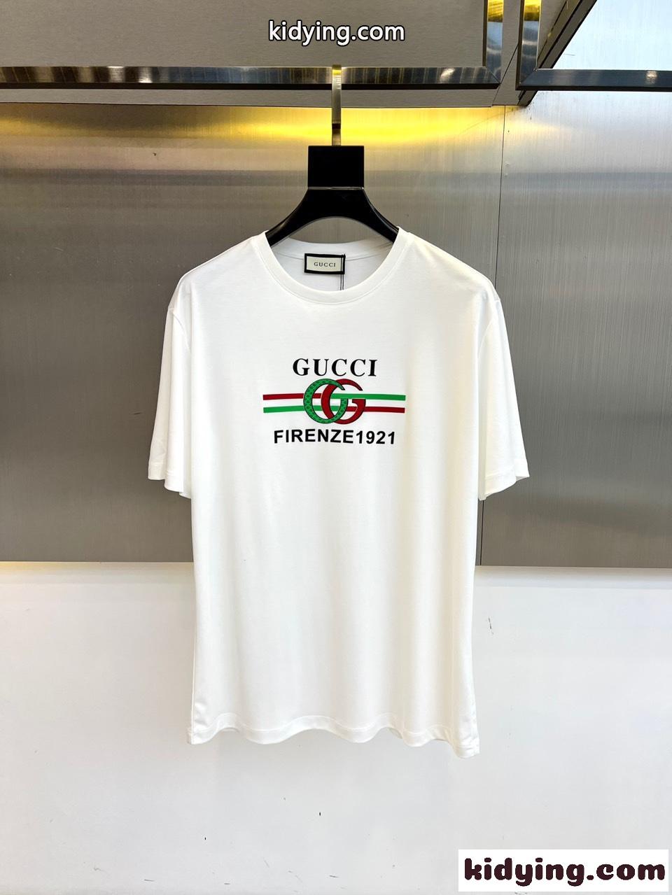 定番 カジュアル クルーネック グッチ Tシャツ 偽物 半袖トップス ホワイト-0
