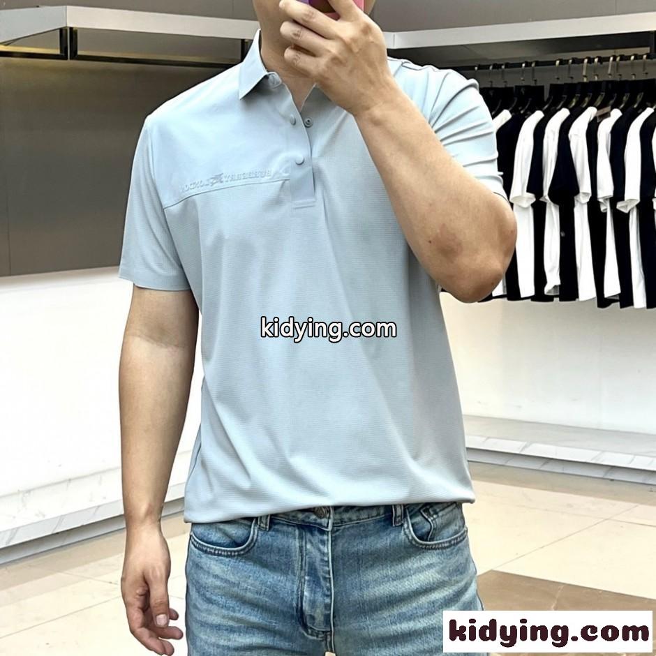 シンプル 洗練された バーバリー Tシャツ 偽物 半袖ポロシャツ グレー-0