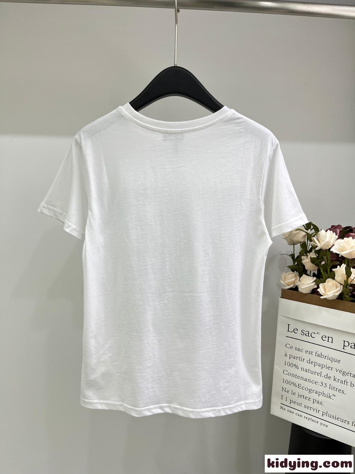 フェンディ Tシャツ コピー 定番 プリント クルーネック 半袖Tシャツ-3