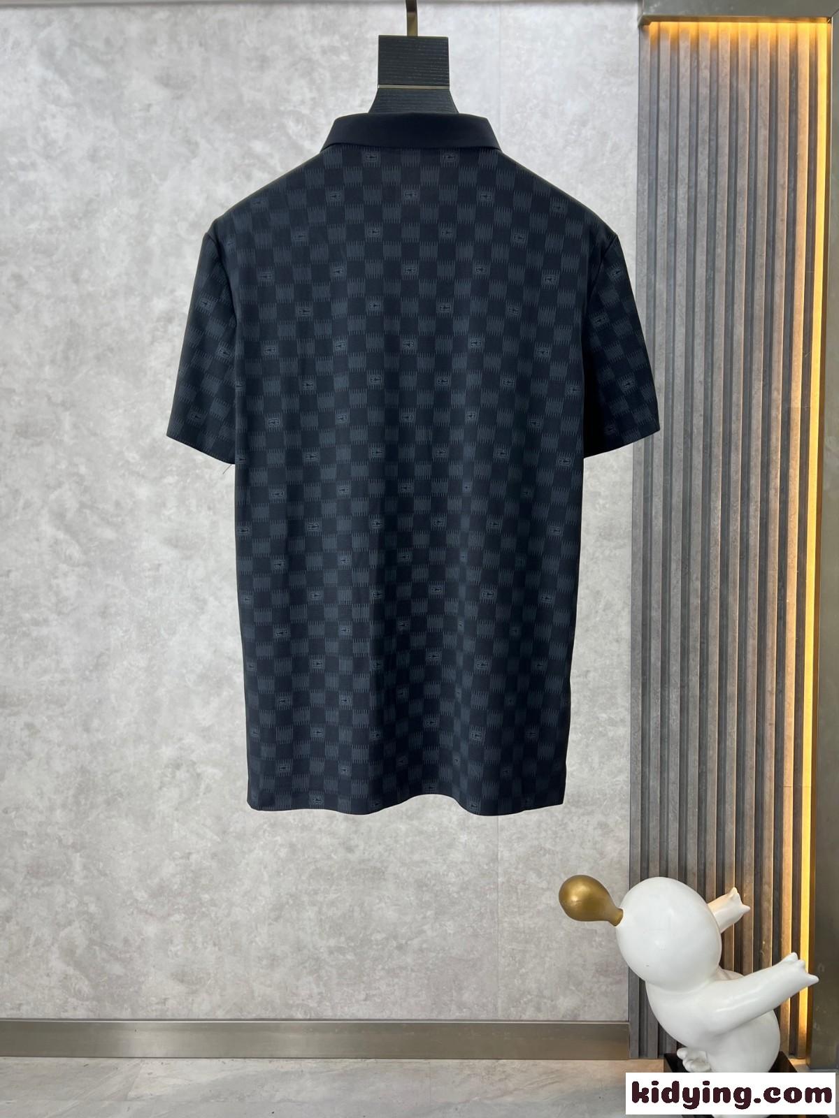 アルマーニ 半袖Tシャツ コピー 春夏 メンズ アイスシルク ポロシャツ ブラック-1