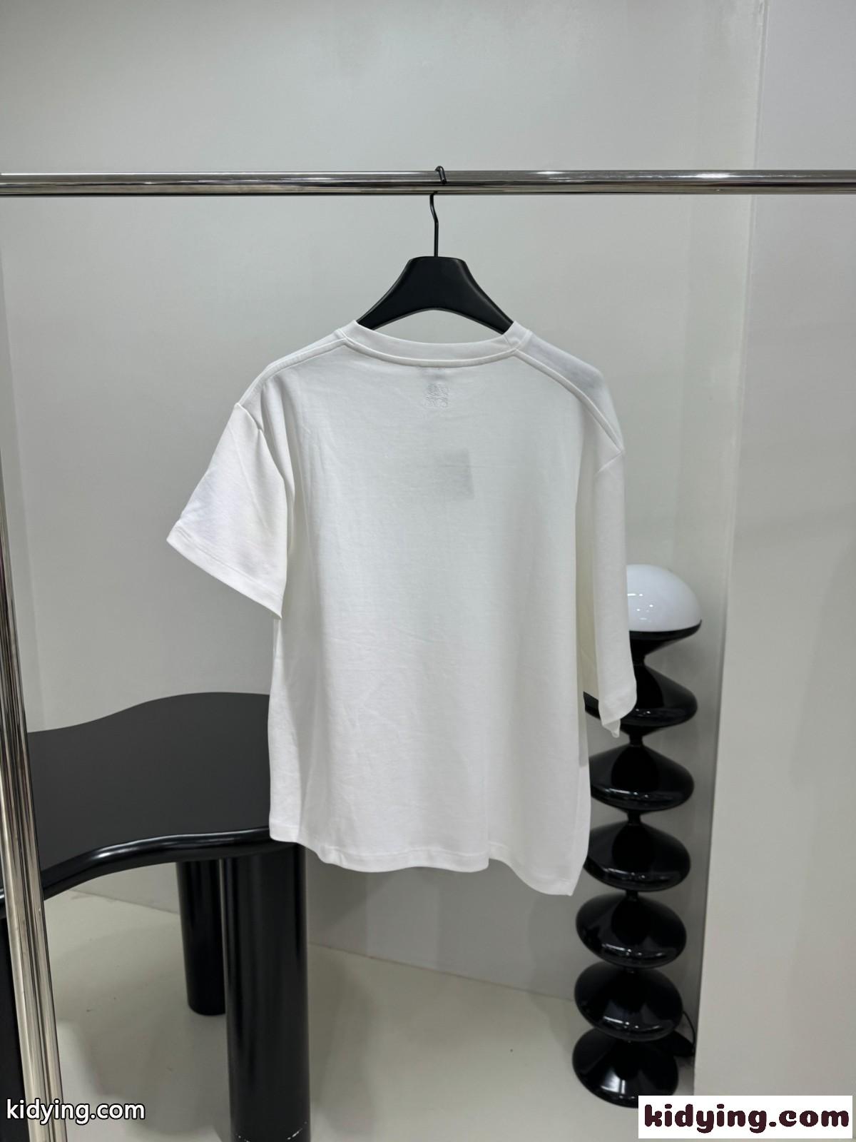 エンブロイダリー ドレープ Tシャツ ロエベ Tシャツ コピー カジュアル-1