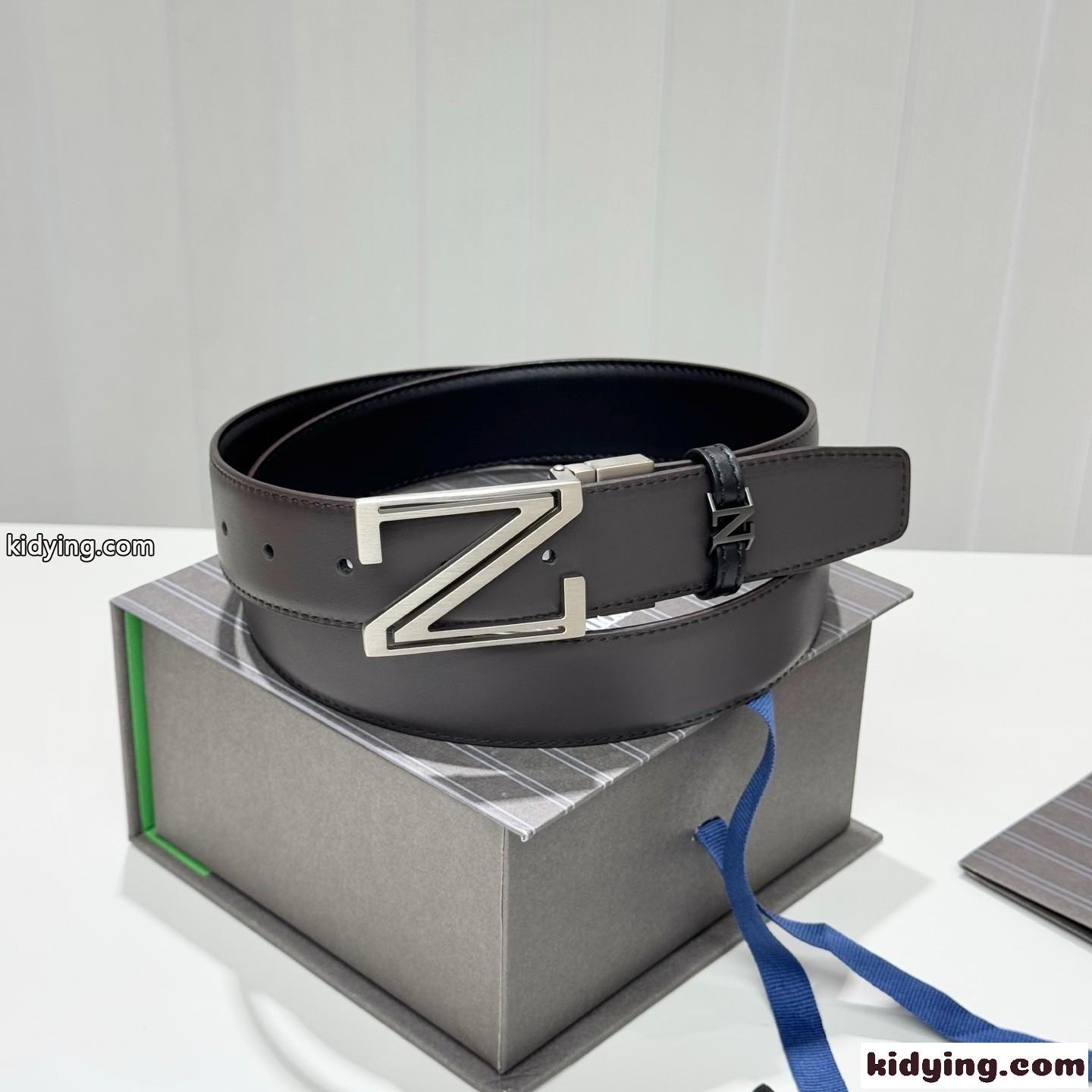 シンプル 上品 レザーベルト エルメネジルド・ゼニア ベルト コピー 35mm-3