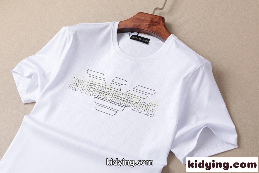 合わせやすい プリント ロゴ おしゃれ アルマーニ tシャツ コピー 半袖 カジュアル クルーネック トップス-3