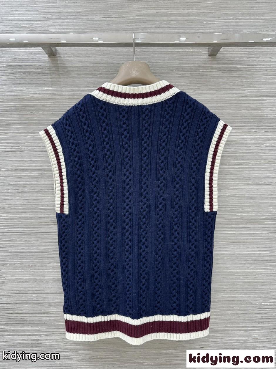 エレガント☆ CHANEL ニットベスト 26C クルーズ シャネル コピー ネイビー-4