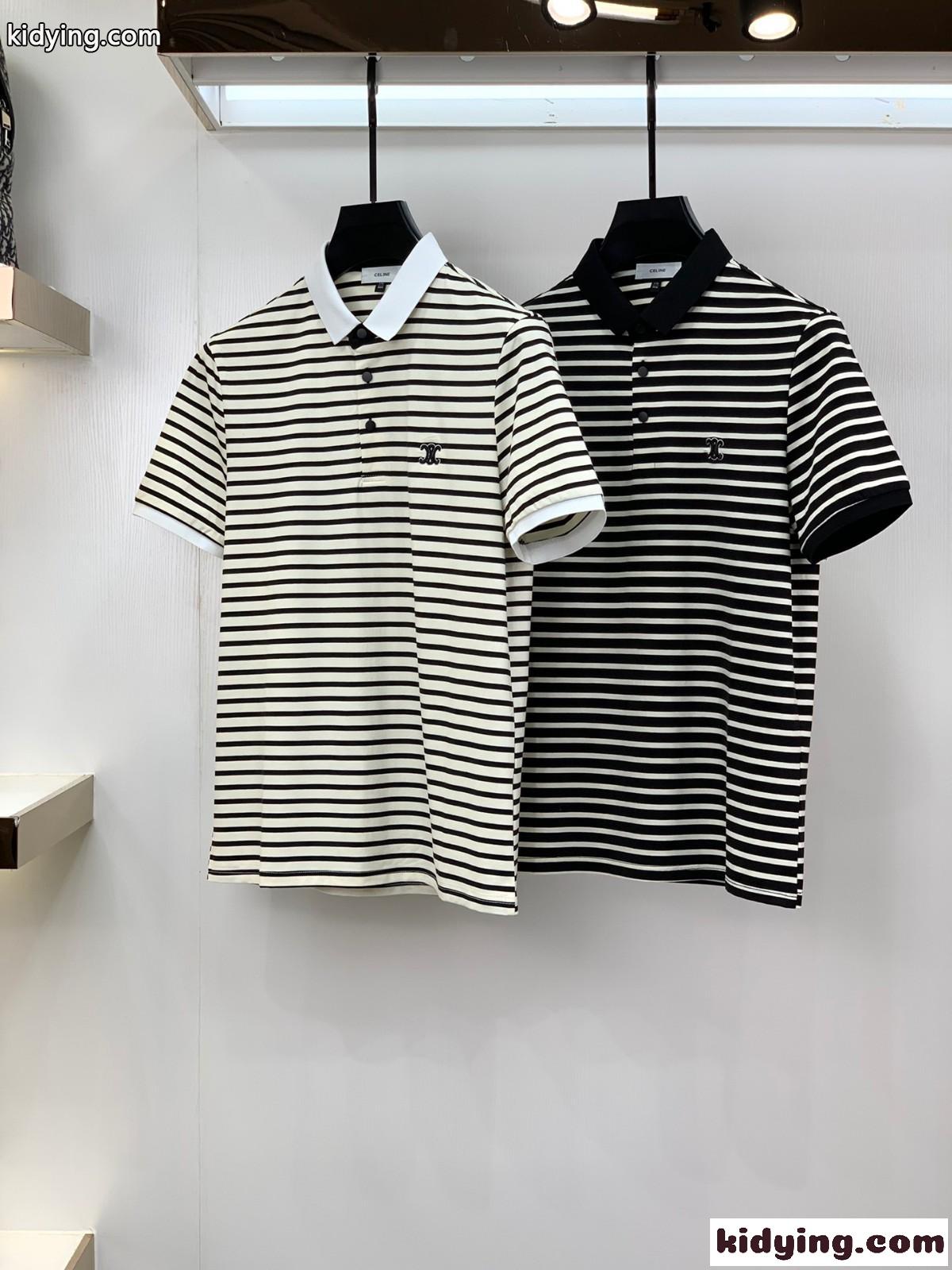 メンズ ポロシャツ 定番 おしゃれ ボーダー柄 ポロシャツ セリーヌ tシャツ コピー 半袖 トップス 着心地抜群-0