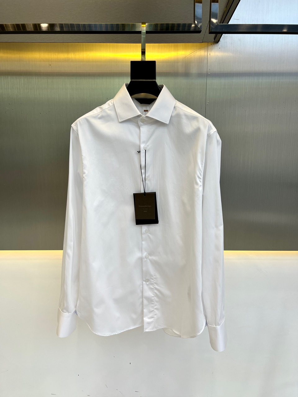 シンプル 上品 無地 合わせやすい エルメネジルド・ゼニア シャツ コピー ホワイト-1