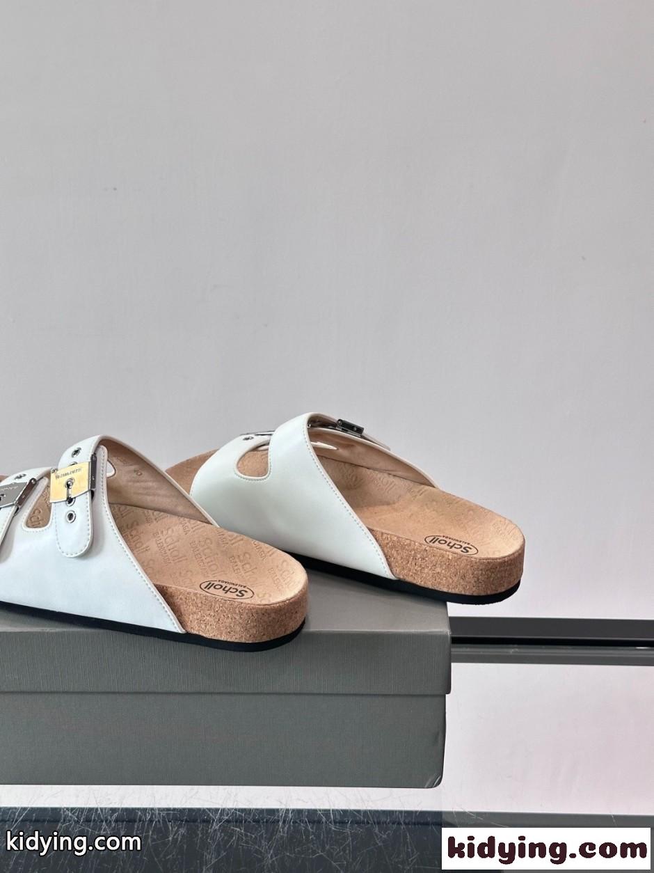 BALENCIAGA × Scholl スライドサンダル バレンシアガ サンダル コピー ホワイト-2