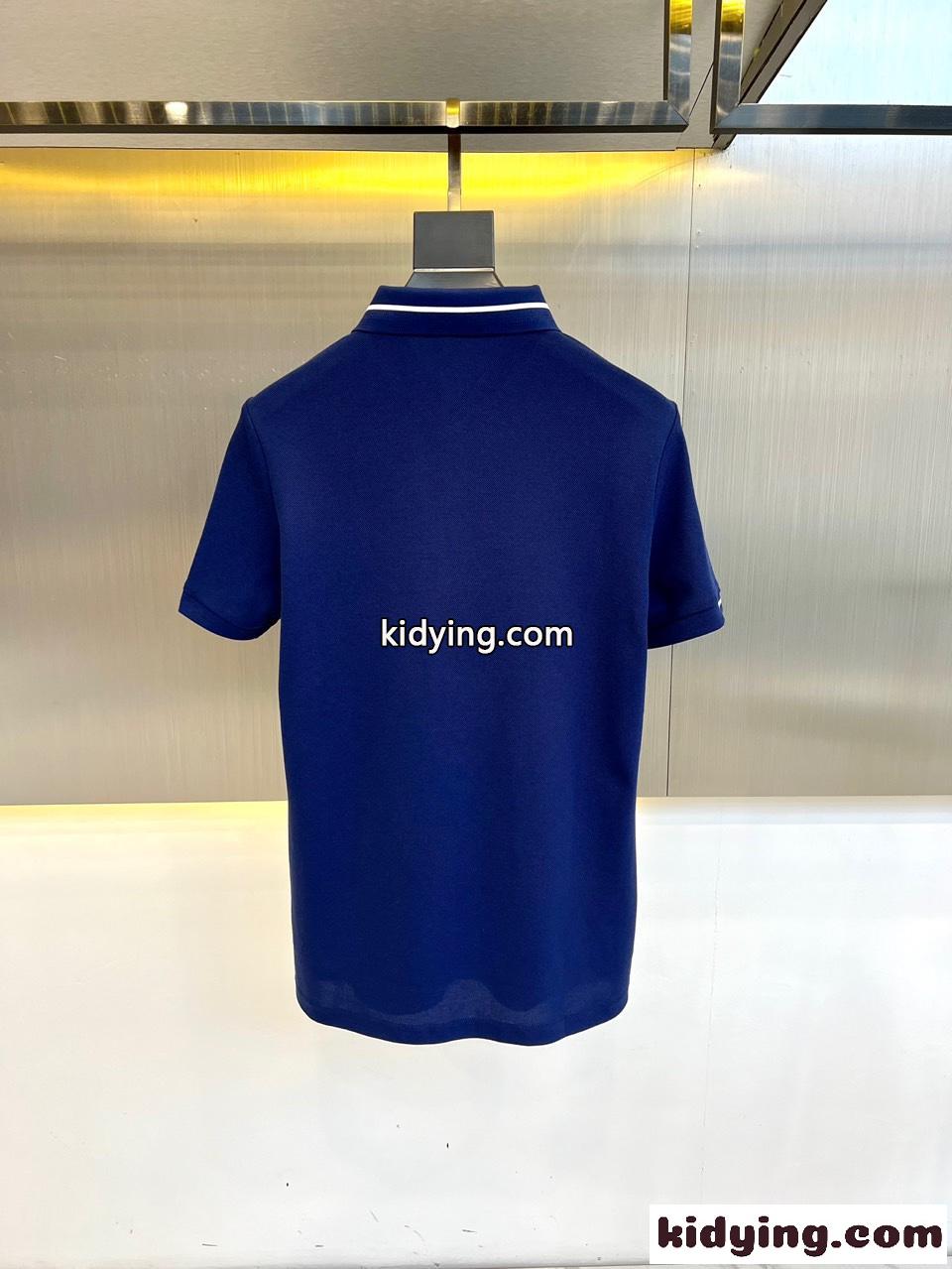 コットンピケ ポロシャツ アルマーニ Tシャツ コピー 半袖 トップス ブルー-1