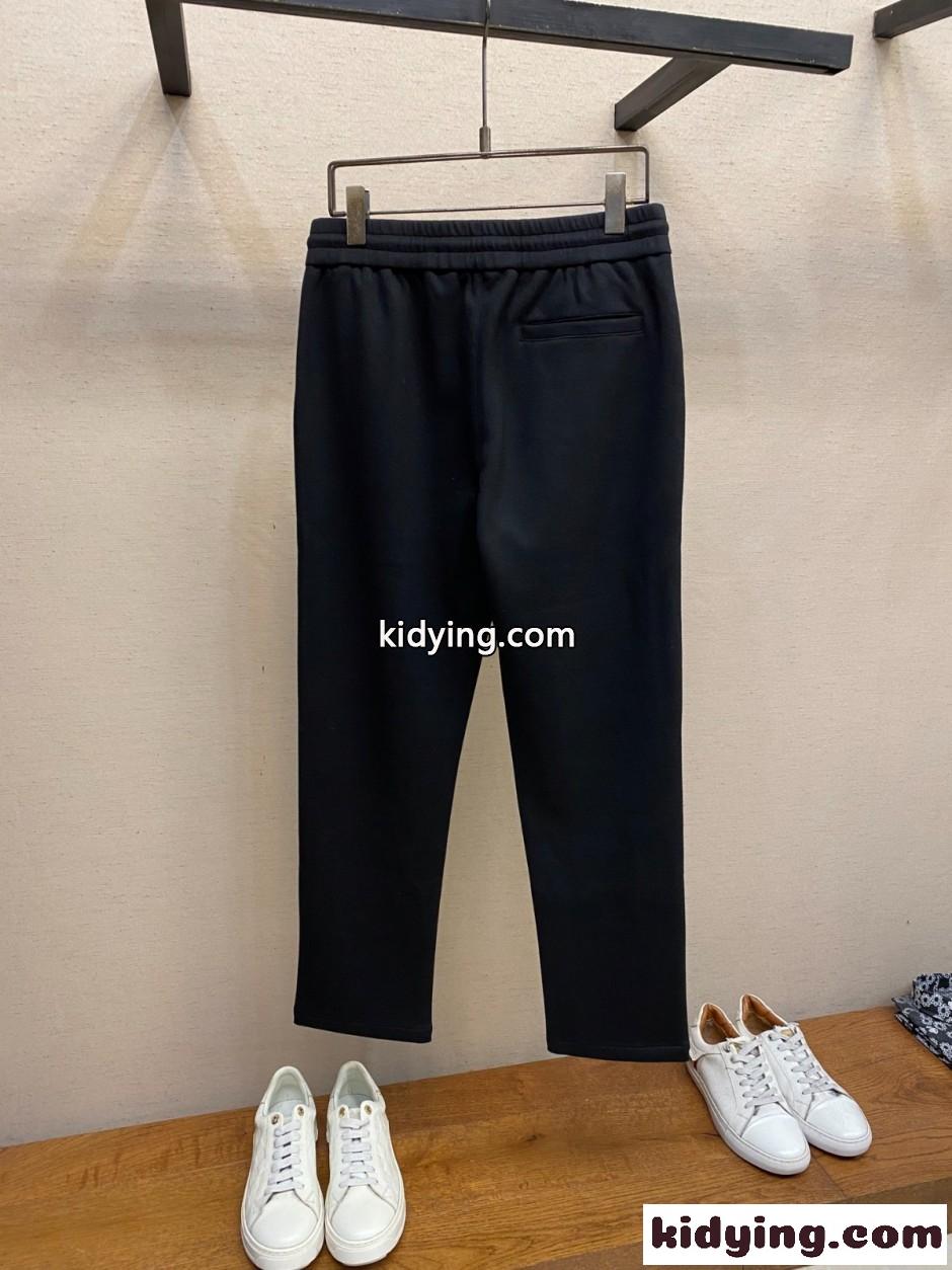 シンプル カジュアル スウェットパンツ エルメネジルド・ゼニア パンツ 偽物 ブラック-1