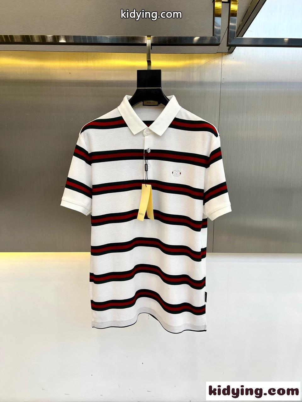 カジュアル コットンピケ ポロシャツ グッチ Tシャツ 偽物 ホワイト-0