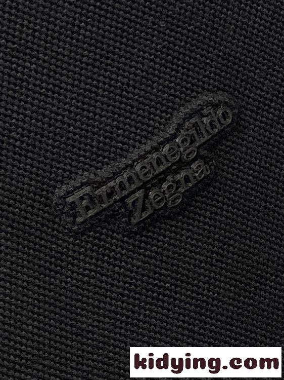 洗練された ハーフジップ 長袖ポロシャツ エルメネジルド・ゼニア Tシャツ 偽物 ブラック-0