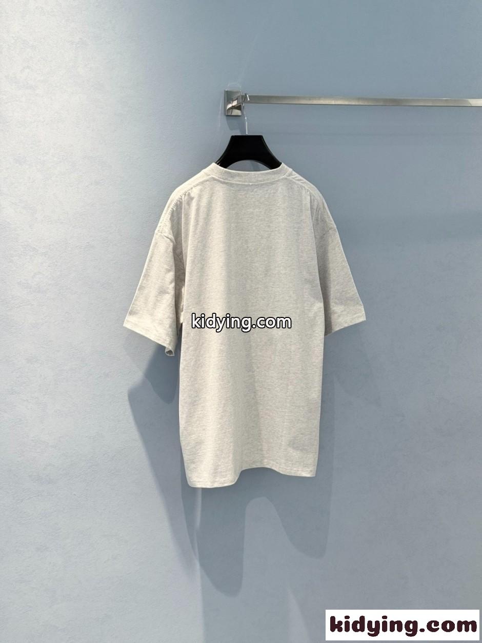 ユニセックス ロゴ 半袖Tシャツ アレキサンダーワング Tシャツ 偽物 グレー-0